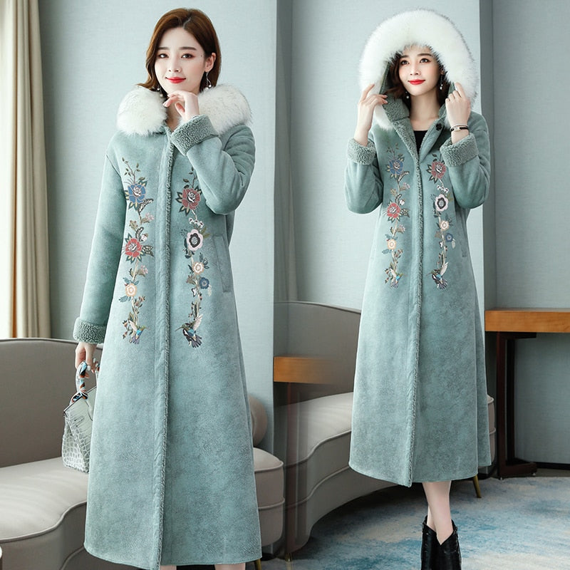 Hooded faux-fur coat - Women