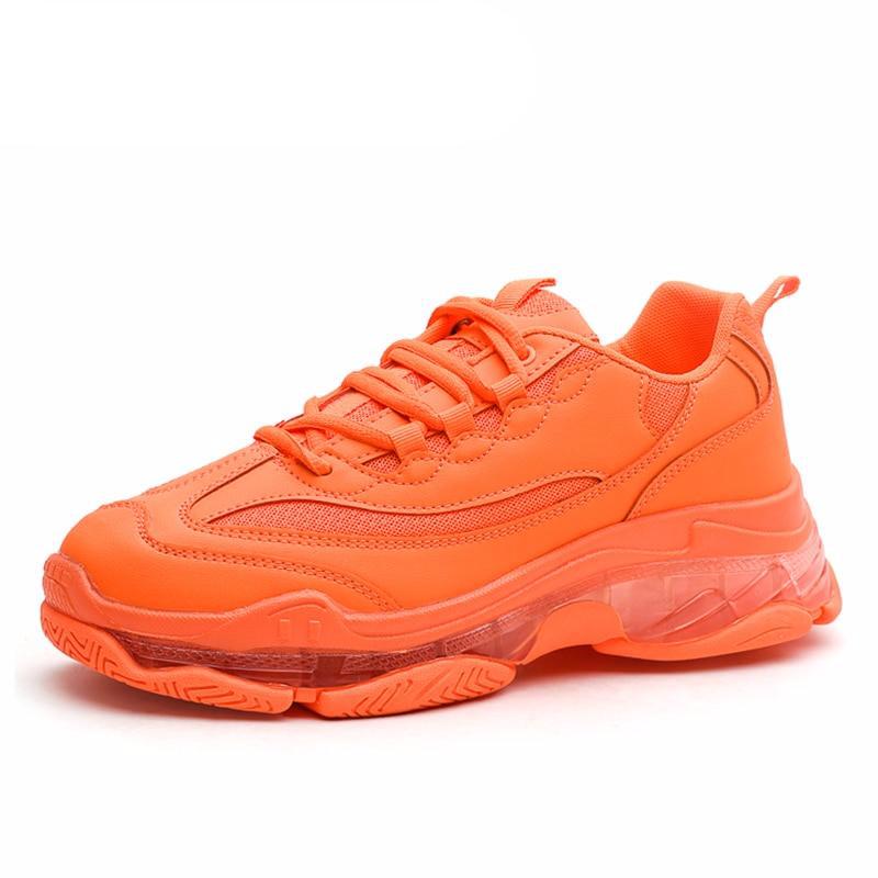 Solid Fashion Street Shoes Men Transparent Sole Chunky Sneakers