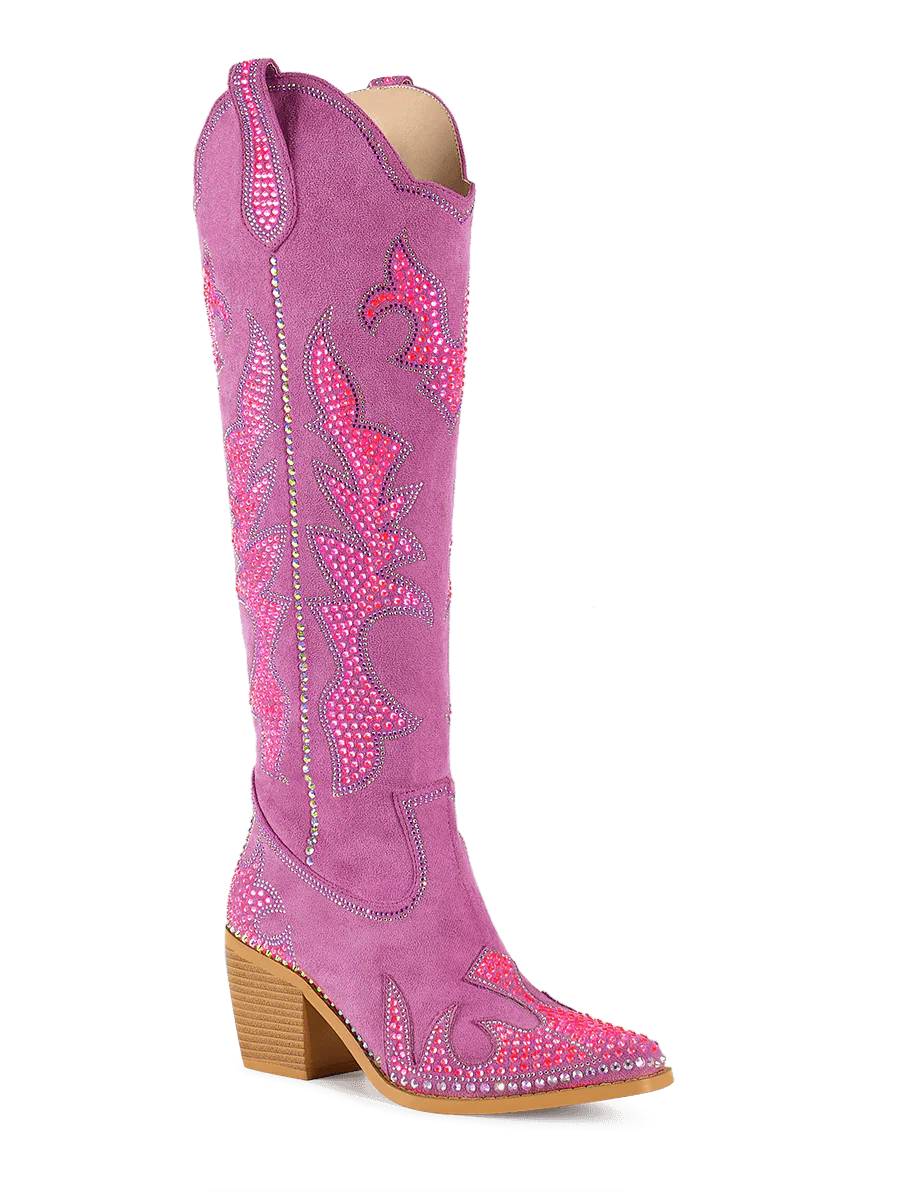 Sequin Floral Western Cowboy Boots