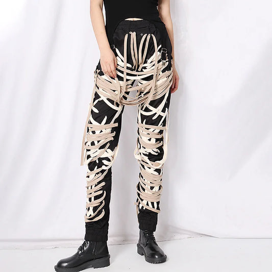 2024 Fashion Black trendy personalized women's pants