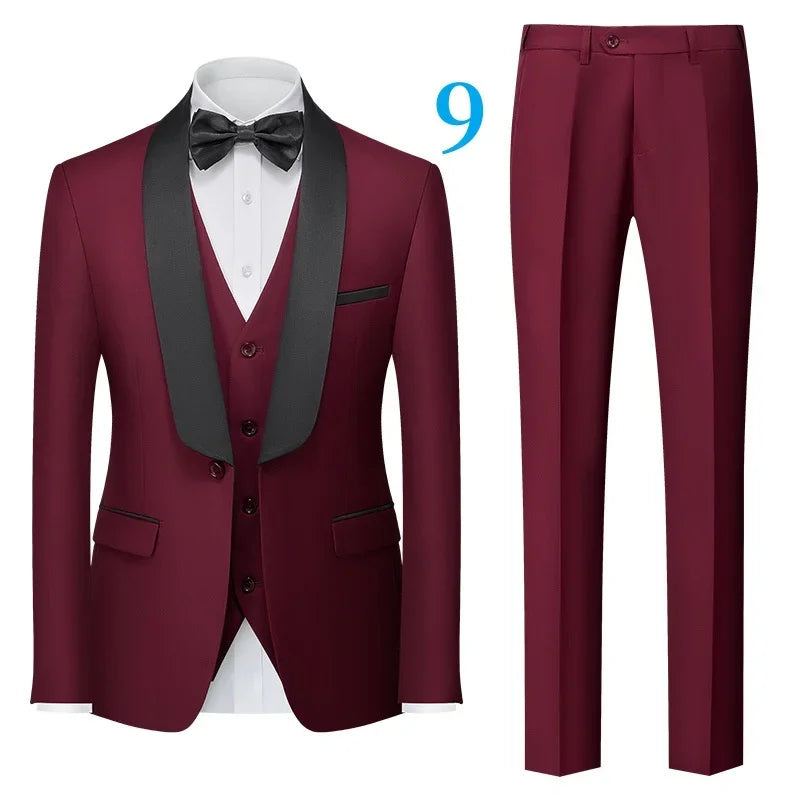 Men's Floral Patterned Suit with Notch Lapel