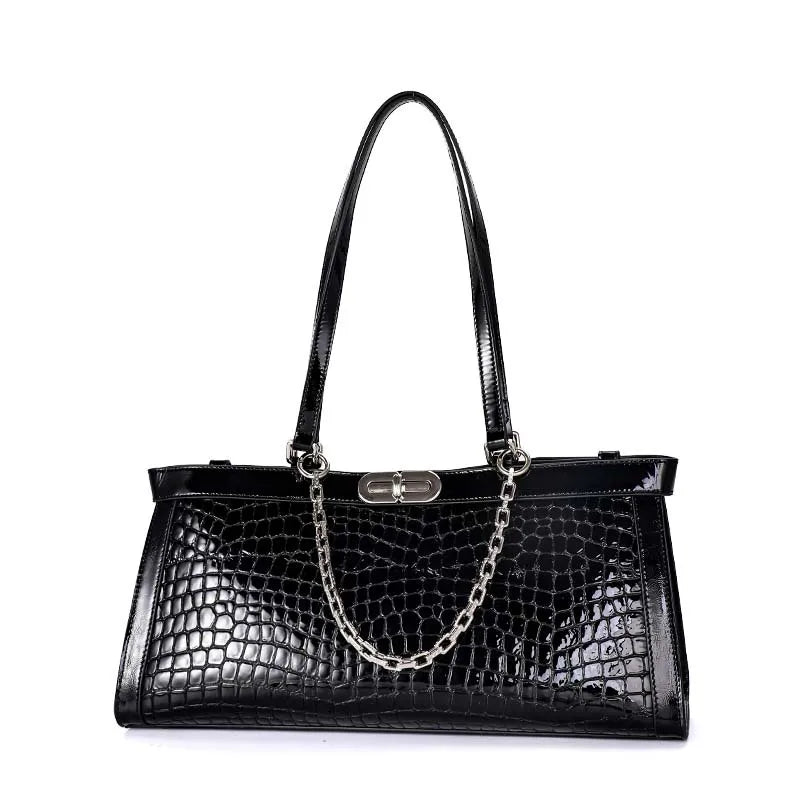 Trend Lady Designer Crocodile Pattern Tote Bag Shoulder Underarm Bags