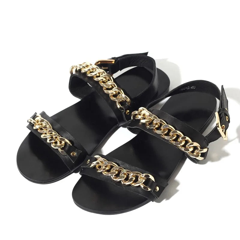 Men's Summer New Designer Chain Gladiator Sandals