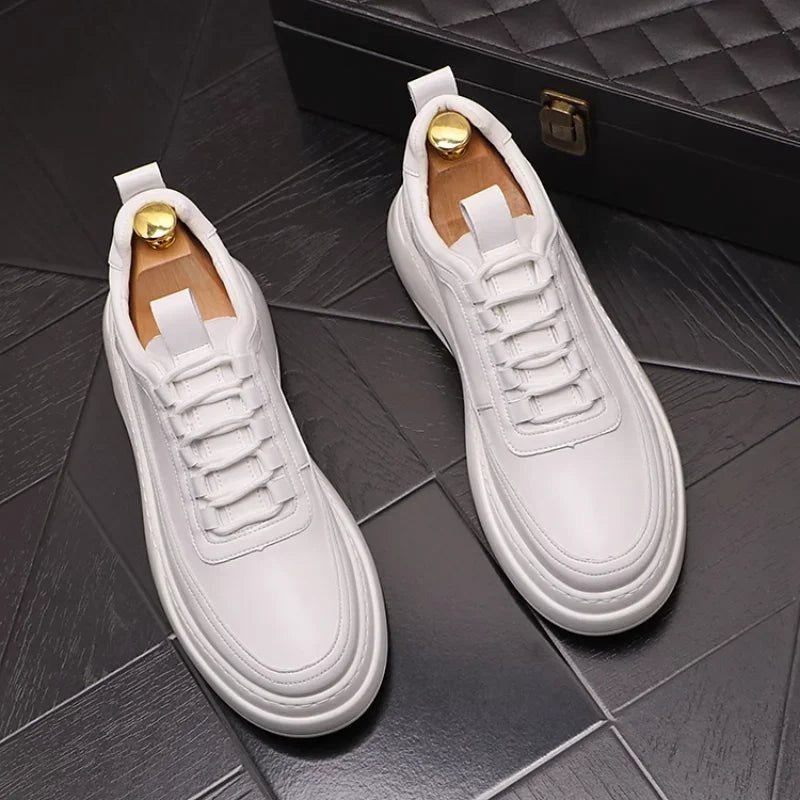 Youth White Men's Sneaker Trend High Top Platform Shoes