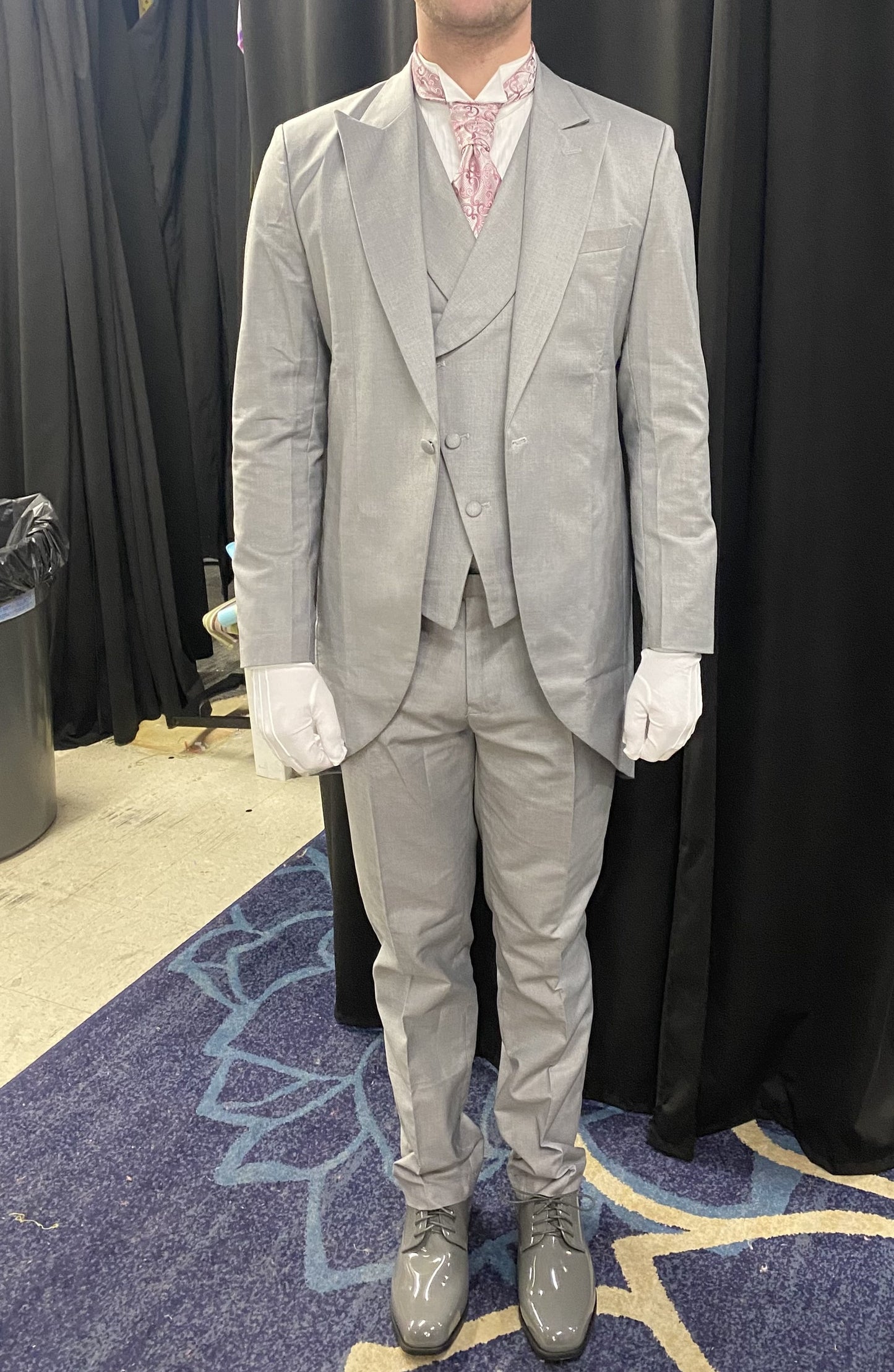 Gray Wedding Men Tail Coat 3 Piece Groom Tuxedo Suits