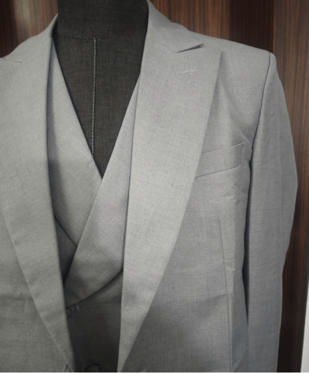 Gray Wedding Men Tail Coat 3 Piece Groom Tuxedo Suits