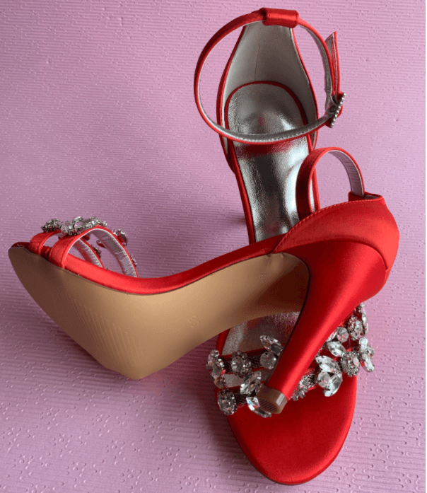 Open Toe Ankle Buckle Strap Satin Formal Party Dress Sandals