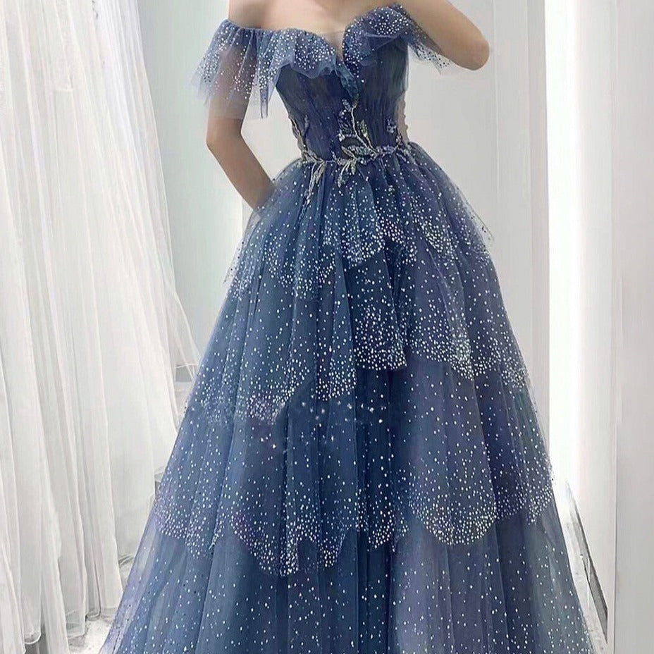 Blue Sweetheart Evening Dresses Gowns