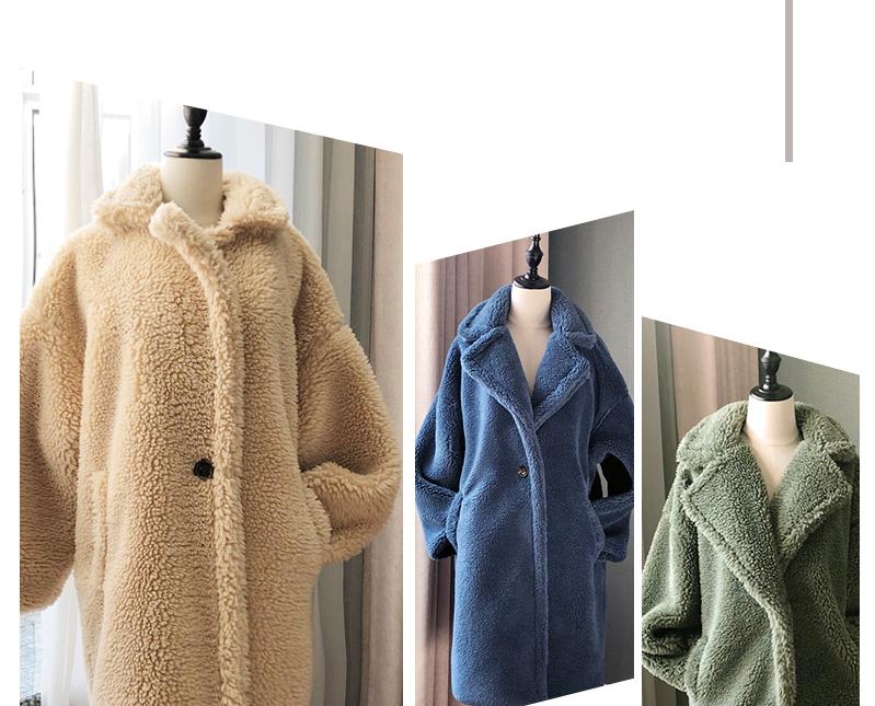 Winter Overcoat Women Faux Fur Coat Luxury Long Fur Coat teddy Jacket Loose Lapel Shaggy Coat Plus Winter Thick Warm Fluffy - LiveTrendsX