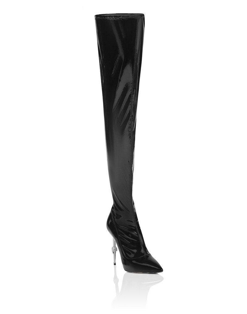 Runway Pointed Toe High Heels Over The Knee Boots