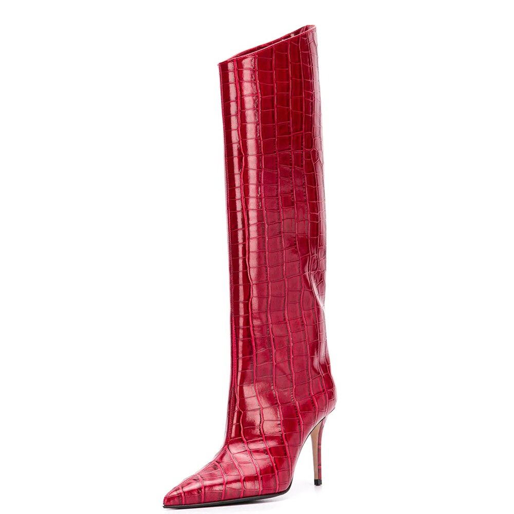 Rainbow-colored Knee-High Boots Women Night Club Shoes