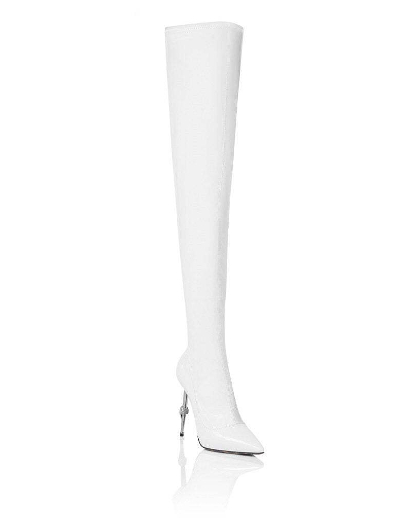 Runway Pointed Toe High Heels Over The Knee Boots