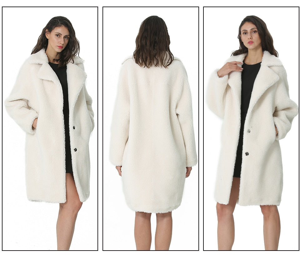 Winter Women Wool Coat Cashmere Female Long Coat Blends Woolen Elegant Autumn Jacket For Ladies Thick Warm Fur Clothes Girl - LiveTrendsX