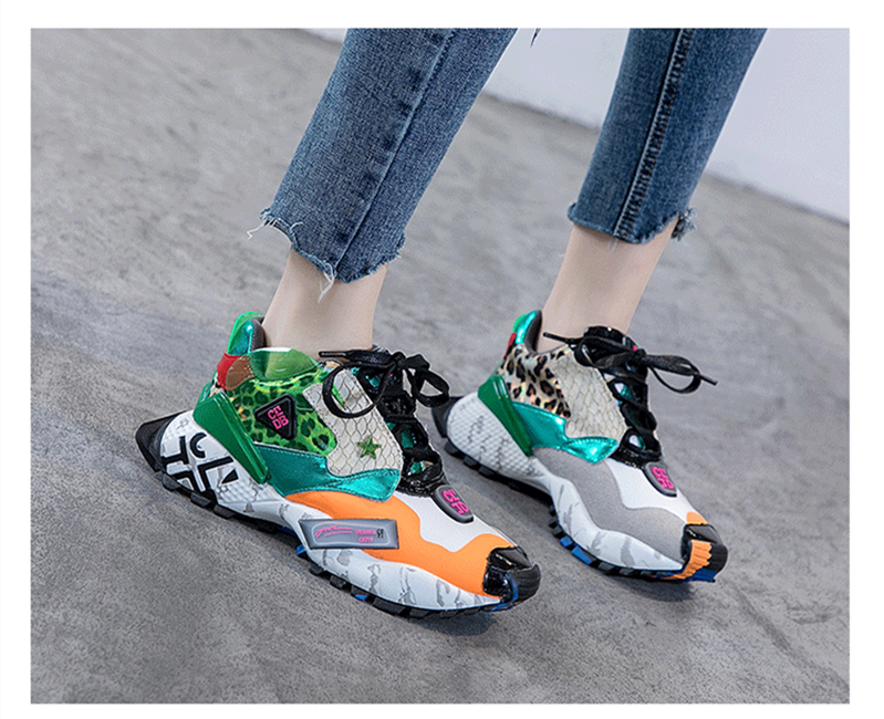 Street Style Women's Chunky Sneakers  Fashion Brand Women Flat Platform Shoe Breathable Women Trainers Footwear - LiveTrendsX