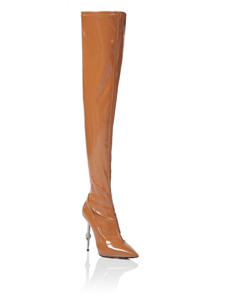 Runway Pointed Toe High Heels Over The Knee Boots