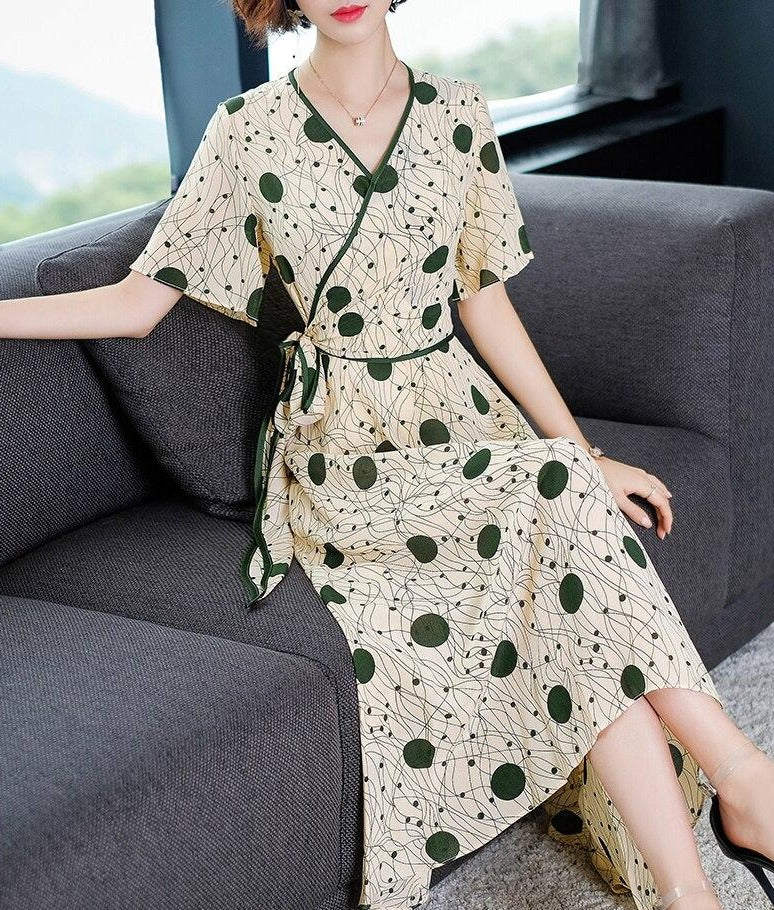 women's fashion slim temperament irregular elegant silk dress - LiveTrendsX