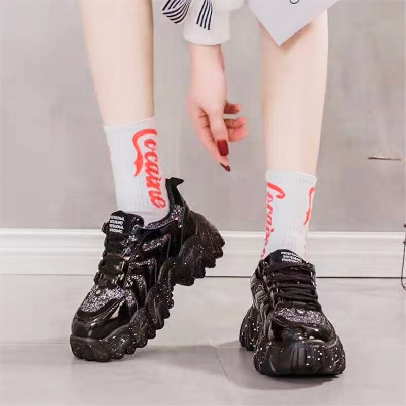 Women's Rhinestone Short Platform Sneakers 2020 Winter Fashion Style Warm Women Trainers Ladies Chunky Shoes Footwear - LiveTrendsX