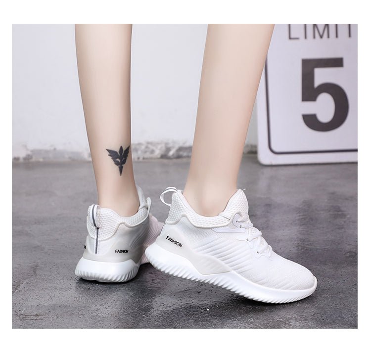 Sneakers women's spring ins wild white women's shoes thick bottom fly-woven mesh breathable lightweight casual running shoes - LiveTrendsX