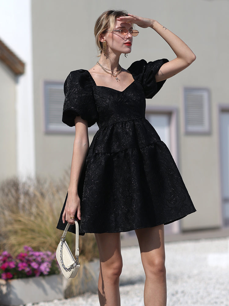 Women's summer high-end niche puffy dress