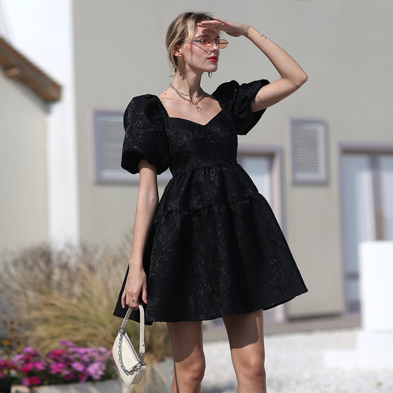 Women's summer high-end niche puffy dress