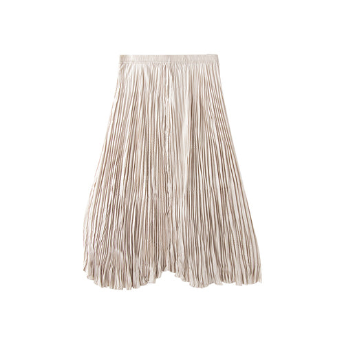 Pleated Embossed Textured Flowing Skirt