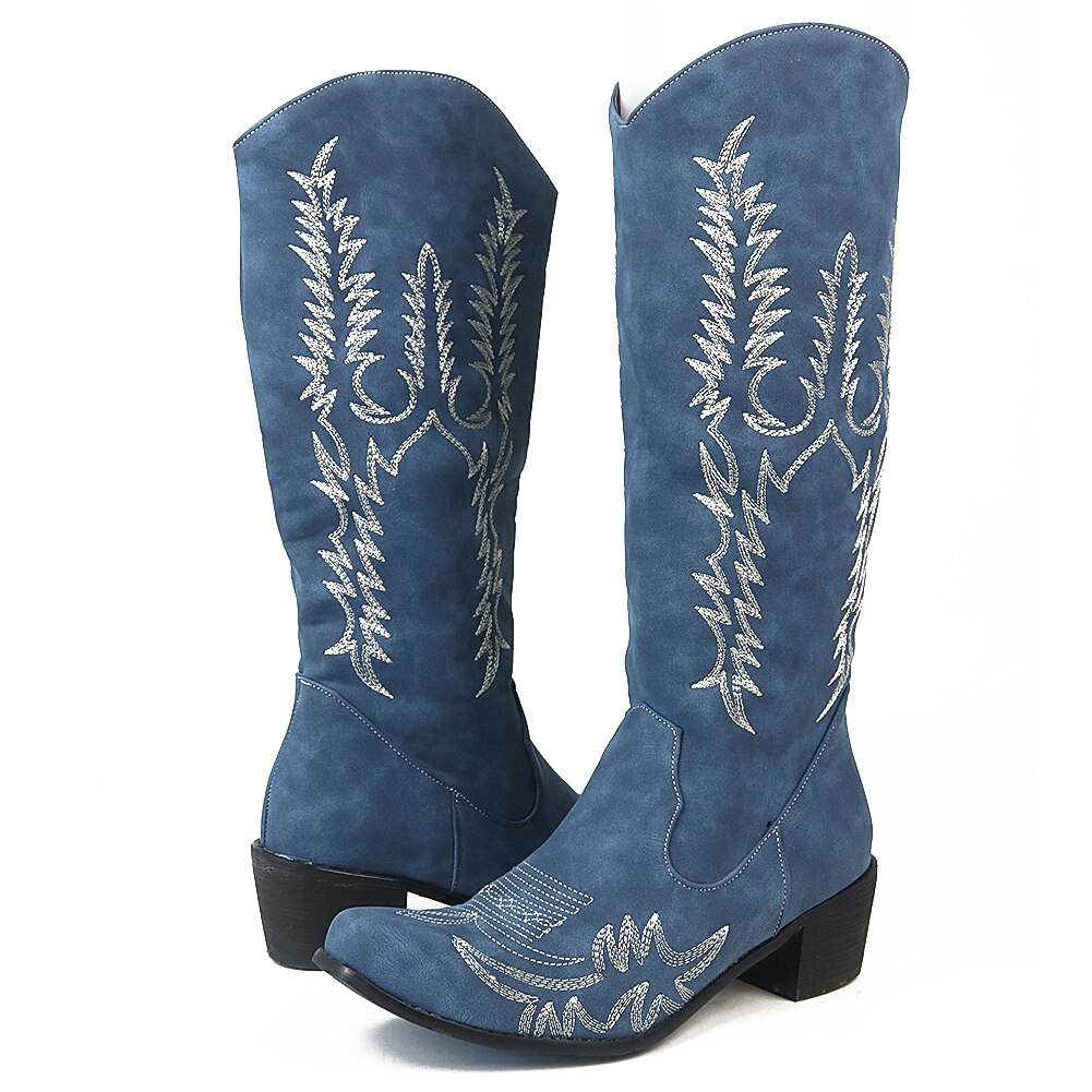 Embroidery Classic Vintage Retro Cowgirls Women's Shoes