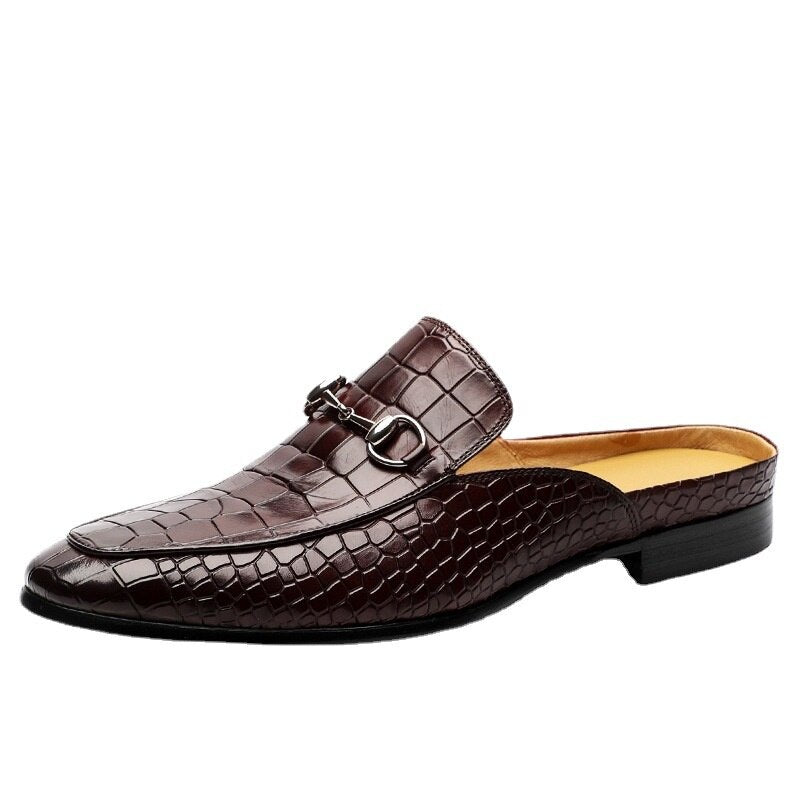 Office Genuine Crocodile Men Slippers