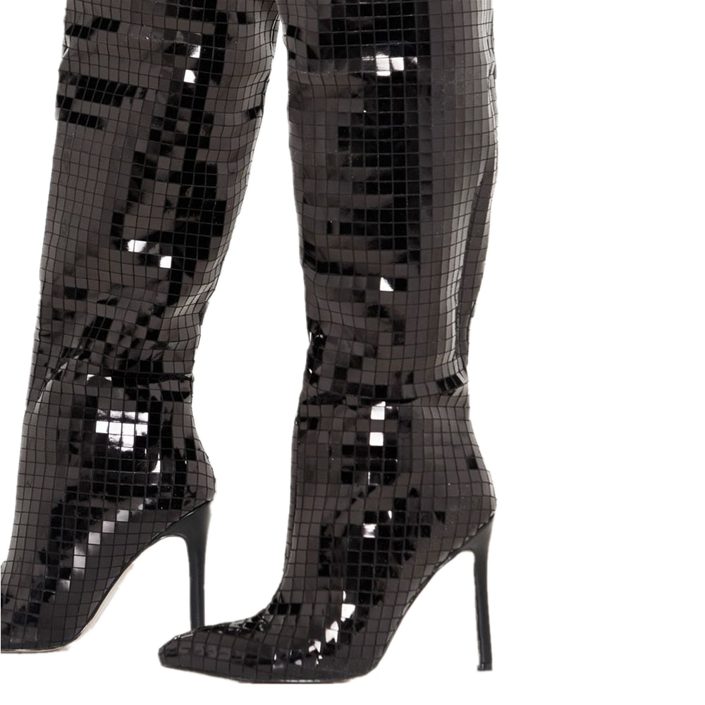 Women's Winter Pointed Toe Knee High Stiletto Boots