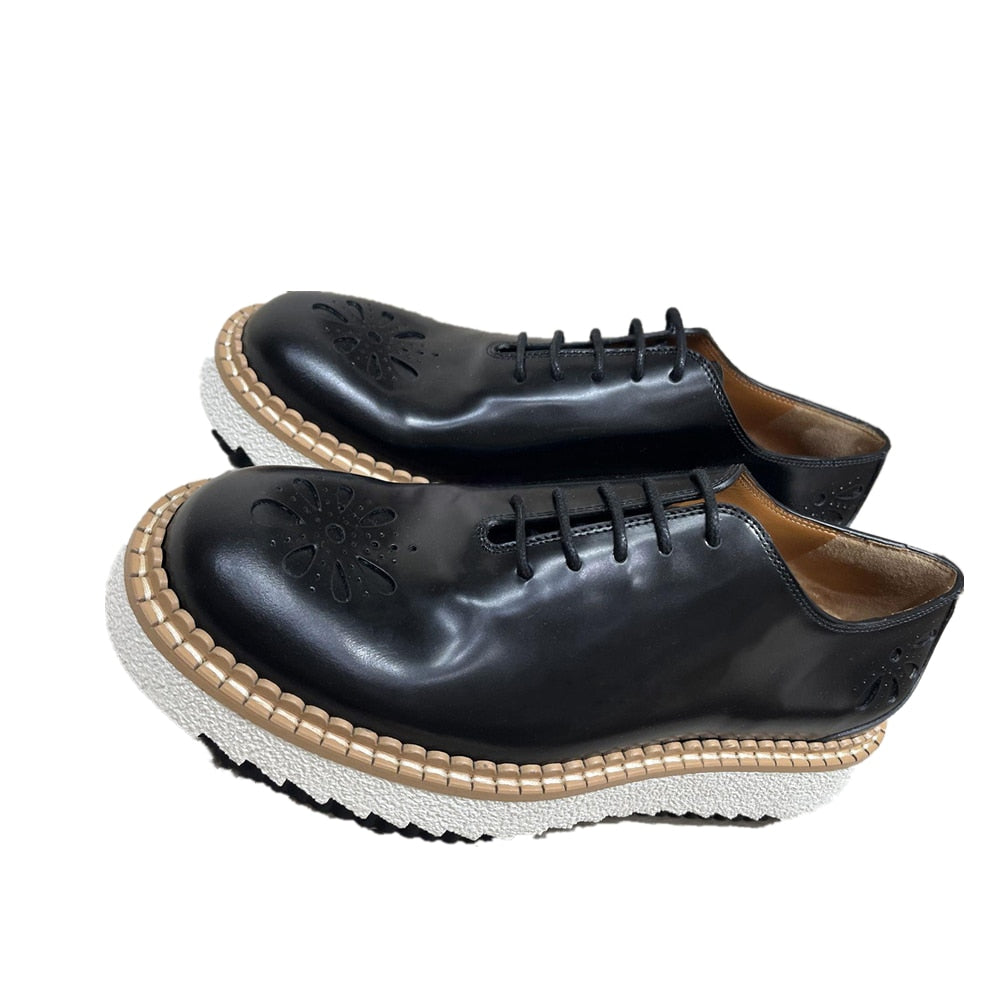 Genuine Leather Lace Up Footwear Female Oxford Shoes