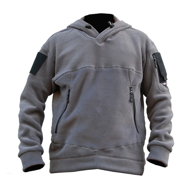 Men Outdoor Winter Warm Military Polar Fleece Hooded Sweatshirts