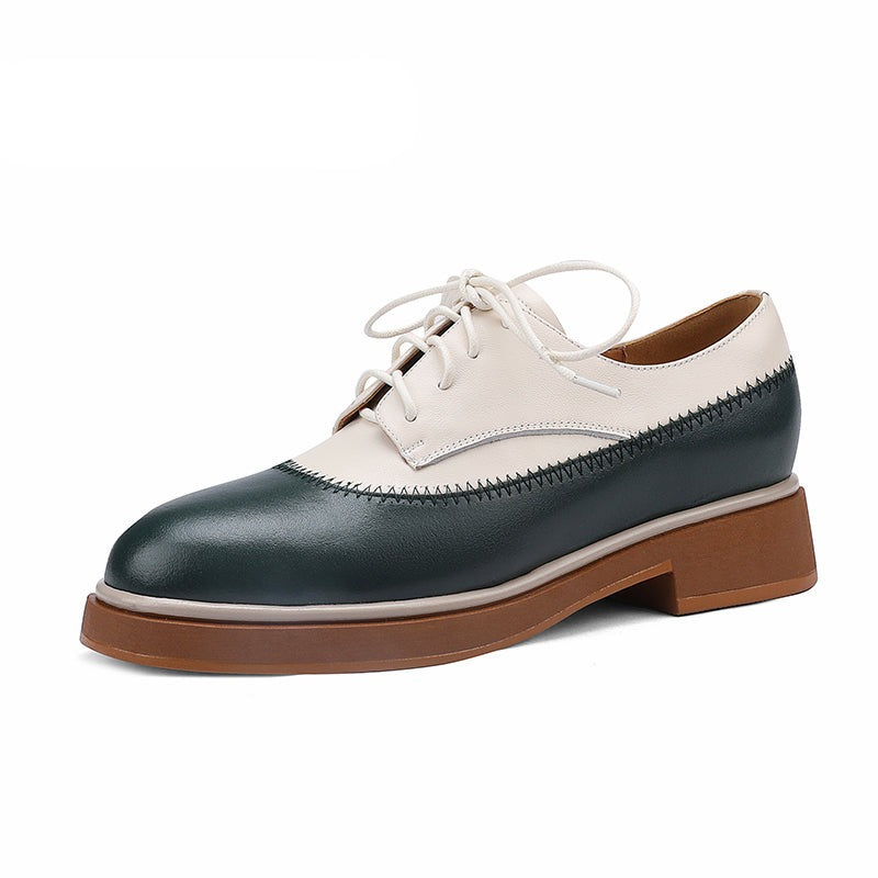 Women Genuine Leather Oxfords Shoes