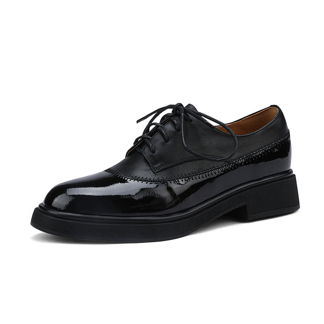 Women Genuine Leather Oxfords Shoes