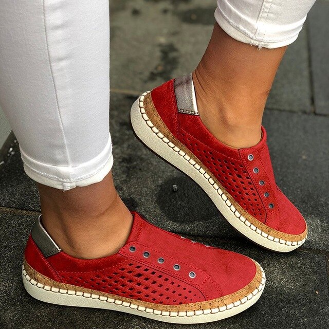 Women Leather Slip-On Sneaker Comfortable Loafers Women Flats Tenis - LiveTrendsX