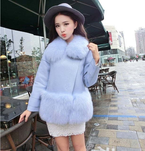 Women Winter New Warm Thicken Faux Fur Coat Tops Female Patchwork Short Fluffy Fake Rabbit Fur Jackets Outerwear - LiveTrendsX