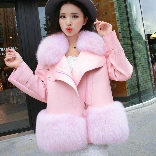 Women Winter New Warm Thicken Faux Fur Coat Tops Female Patchwork Short Fluffy Fake Rabbit Fur Jackets Outerwear - LiveTrendsX