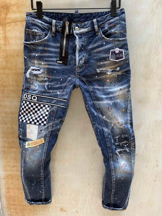 NEW Men Jeans Ripped for Men Skinny DSQ Jeans Pants Men Jeans Zipper Outwear Man Pants - LiveTrendsX