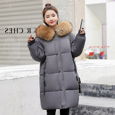 Winter Hooded Warm Down Coat Women Casual Long Down Jackets Ladies Thicken Cotton Parka Plus Size Outerwear Korean Harajuku Coat - LiveTrendsX