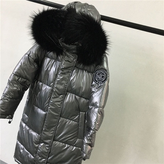 High Quality  New Winter Jacket Women Warm Thicken Hooded With Fur Long Coat Shining Fabric Stylish Female Parka - LiveTrendsX