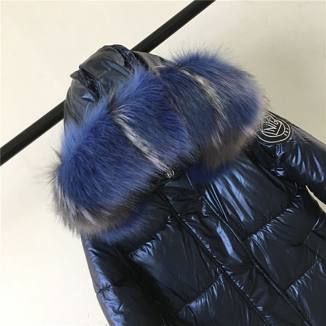 High Quality  New Winter Jacket Women Warm Thicken Hooded With Fur Long Coat Shining Fabric Stylish Female Parka - LiveTrendsX