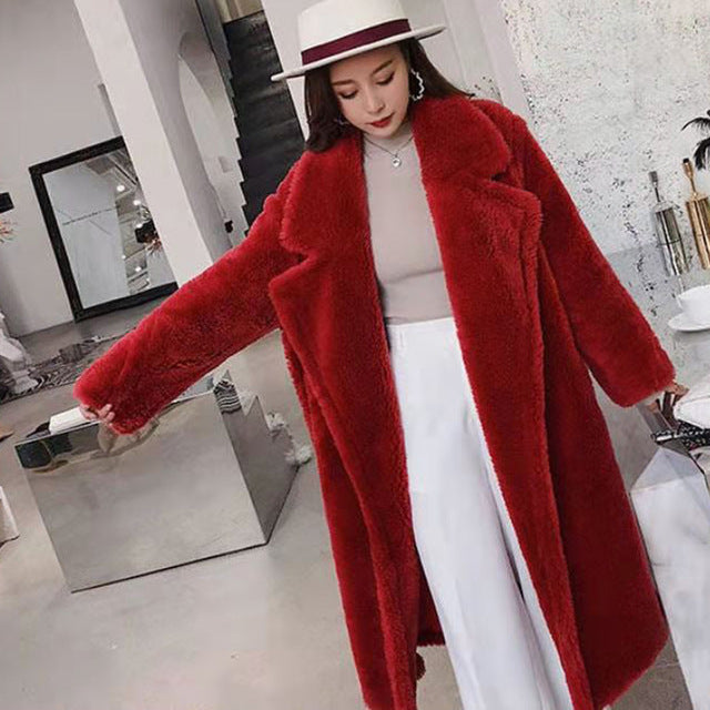 Women Winter Faux Fur Warm Long Coat Long Sleeve Female Thick Teddy Bear Coat Casual Loose Oversize Outwears - LiveTrendsX