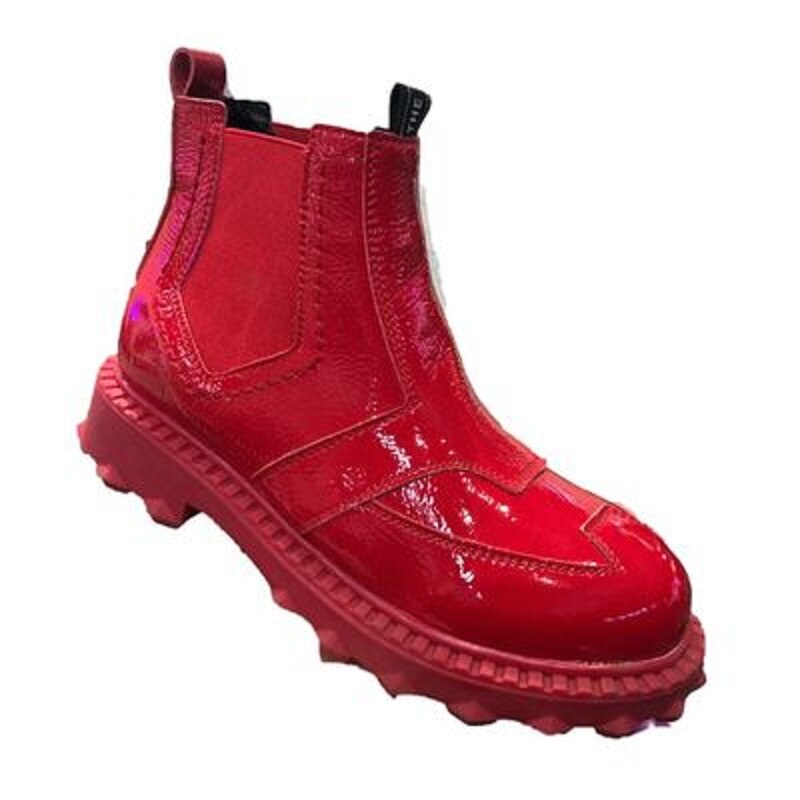 New patent leather flat shoes women's shoes casual shoes women's boots short boots Martin boots shoes work shoes motorcycle boot - LiveTrendsX