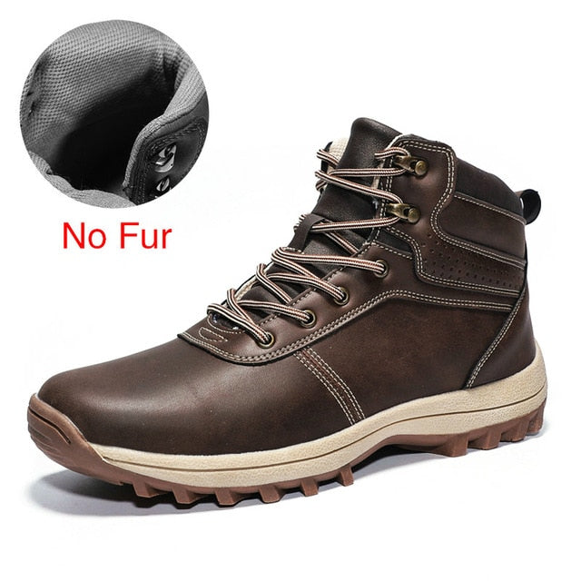 Winter Warm Men Boots Split Genuine Leather Fur Plus Men Snow Boots - LiveTrendsX