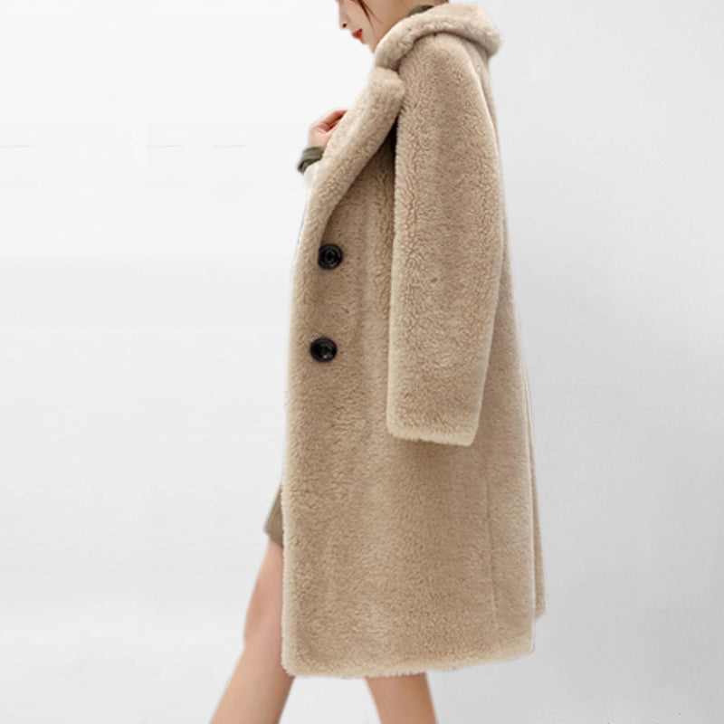 Imitation lamb fur coat in the long section sheep shearing coat new winter fur one  autumn and winter women's fake fur coat - LiveTrendsX