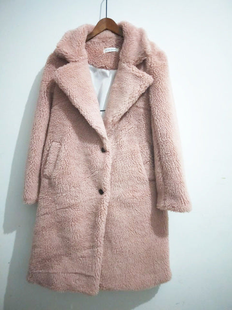 Imitation lamb fur coat in the long section sheep shearing coat new winter fur one  autumn and winter women's fake fur coat - LiveTrendsX