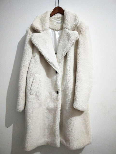 Imitation lamb fur coat in the long section sheep shearing coat new winter fur one  autumn and winter women's fake fur coat - LiveTrendsX