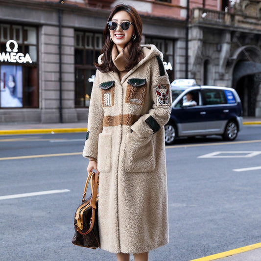 Winter Coat Women Sheep Shearling Real Fur Coat Women Clothes  Korean Long Jacket Windbreaker Manteau Femme - LiveTrendsX