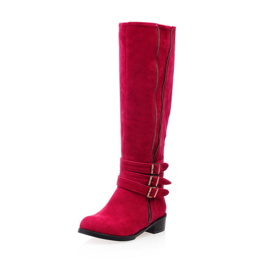 European foreign female leisure knee-high boots boots 924 students low to side with the size of the code - LiveTrendsX