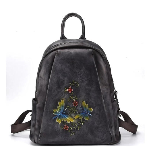 Retro shoulder bag tree high leather backpack handmade color head layer cowhide fashion backpack Lady Travel backpack - LiveTrendsX