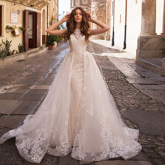 Appliques Lace Mermaid Wedding Dresses With Beading Crystal Removable Train 2020 China Shop Online Vestido De Noiva Sereia - LiveTrendsX