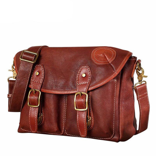 Women Vintage Cowhide single Shoulder bag laptop bag women's genuine leather  business document Female briefcase Crossbody Bags - LiveTrendsX